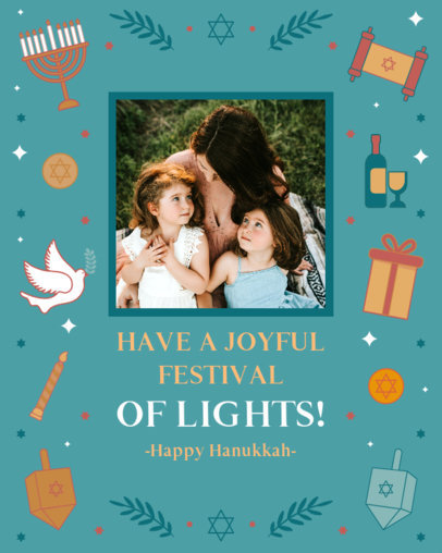 Instagram Post Generator Featuring a Hanukkah-Themed Message 5022e