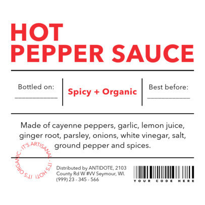 Back Label Design Maker for Handmade Sauces