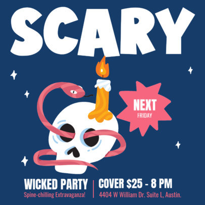 Instagram Post Generator with an Illustrated Skull for a Halloween Party