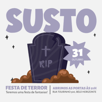 Instagram Post Creator with an Illustrated Tombstone for a Halloween Party