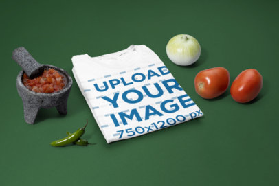 Bella Canvas T-Shirt Mockup Featuring Mexican Food Exchangeable Items m27809d