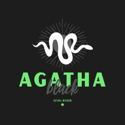 Logo Template for a Tarot Card Reader Featuring a Snake Icon