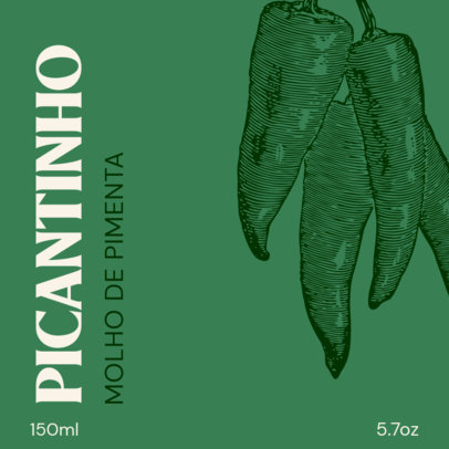 Front Label Template for a Homemade Pepper Sauce