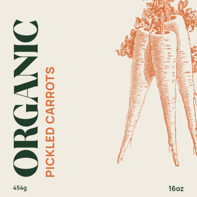 Front Label Generator for an Organic Carrot Sauce