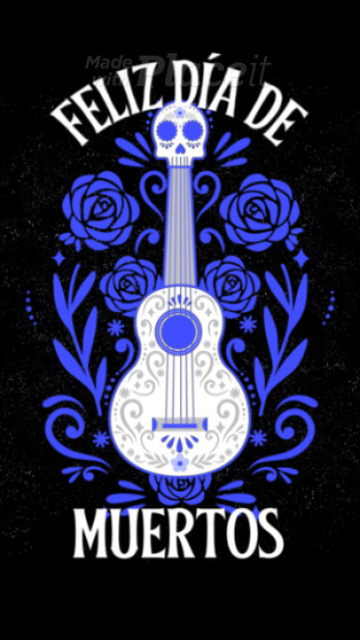 Dia de Muertos-Themed Instagram Story Video Generator Featuring an Illustrated Guitar 5932