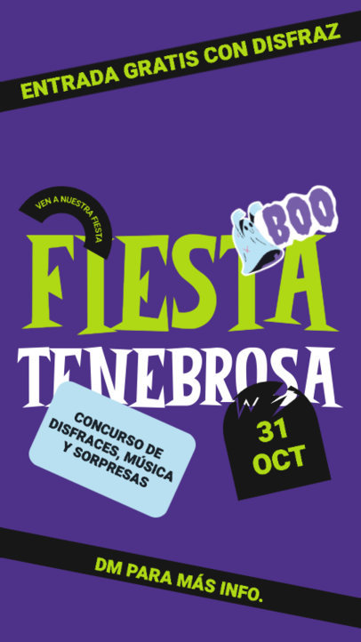 Instagram Story Maker Featuring a Halloween Party Theme