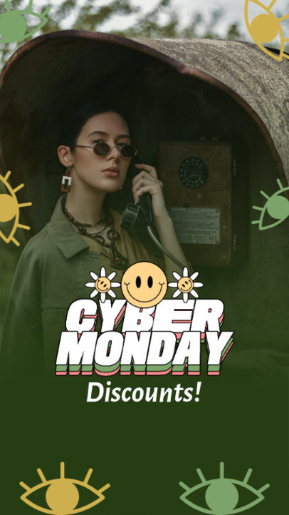 Instagram Story Maker Featuring a Cyber Monday Discount Ad