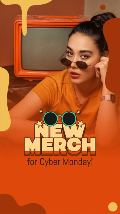 Instagram Story Creator with Retro Graphics for a Cyber Monday Merch Drop 5027g