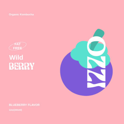 Front Label Creator for a Homemade Blueberry Kombucha