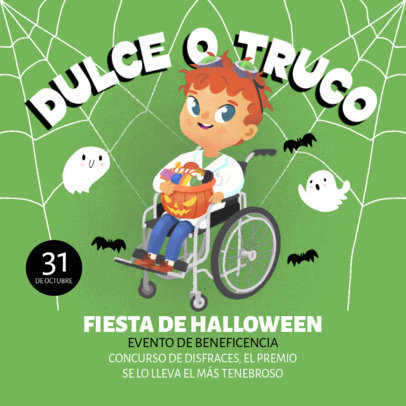 Spooky Instagram Post Creator Featuring a Halloween Party for Kids Event