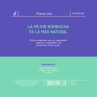 Back Label Generator for a Homemade Grape Kombucha