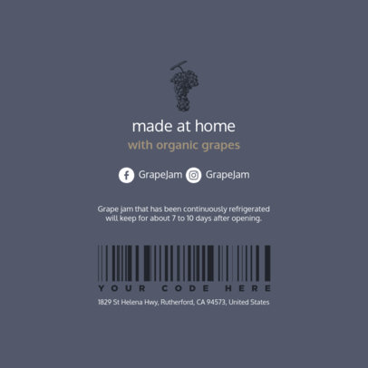 Back Label Maker for a Homemade Grape Jam