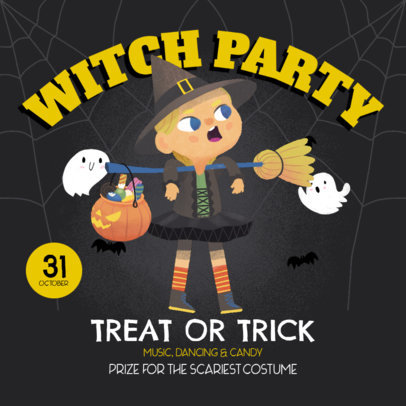 Instagram Post Maker for a Witch-Themed Party for Kids