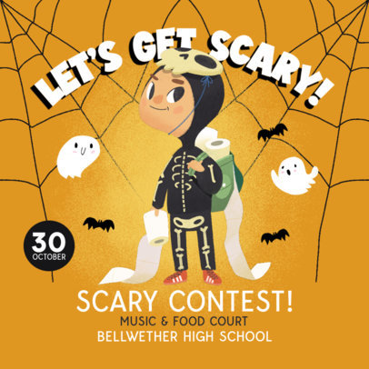 Instagram Post Generator to Promote a Teen's Halloween Party