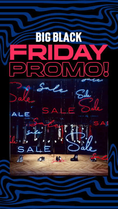 Black Friday-Themed Instagram Story Template Featuring a Big Sale