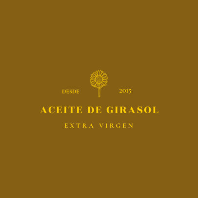 Gourmet Logo Template for a Sunflower Oil Brand