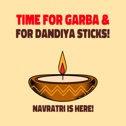 Instagram Post Template Featuring a Navratri-Themed Graphic and a Quote 