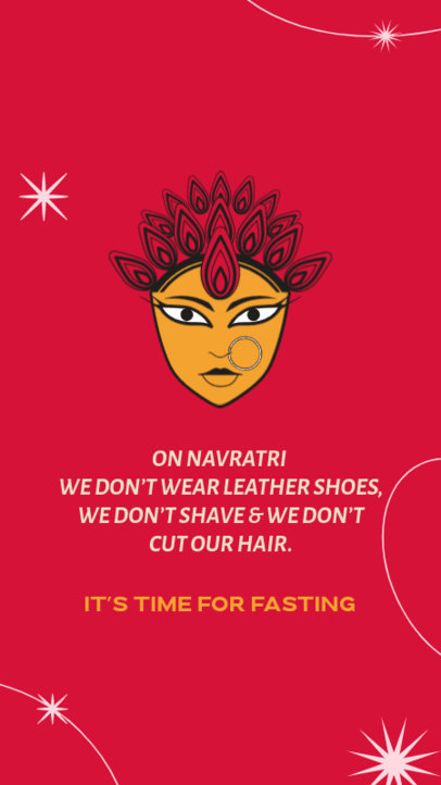 Navratri Instagram Story Maker Featuring a Quote and a Holiday Illustration