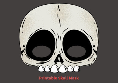 Printable Skull Mask Design Template for Halloween 5035f