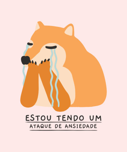 T-Shirt Design Maker Featuring a Crying Dog Inspired by the Shiba Inu Meme Inspired by Cheems