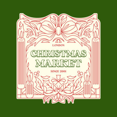Logo Maker for a Christmas Market Featuring Ornamental Badges