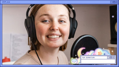 Cute Webcam Overlay Generator Featuring a Retro Aesthetic and Cat Graphics 4983a