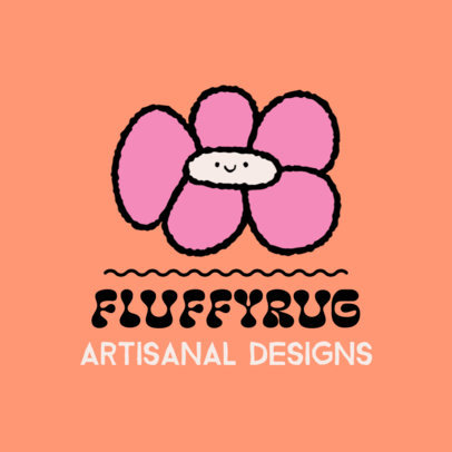 Logo Maker for Artisanal Tufting Rugs Featuring a Flower Icon