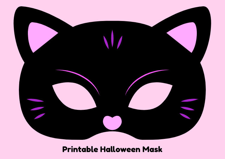 Placeit - Printable Cat Mask Design Template for Halloween