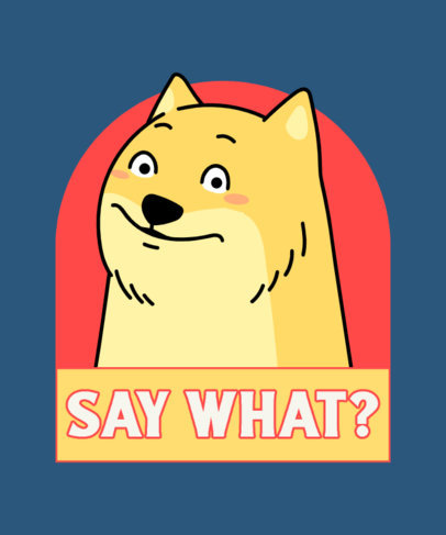 Shiba Inu Meme T-Shirt Design Generator Featuring a Funny Illustration Inspired by Cheems