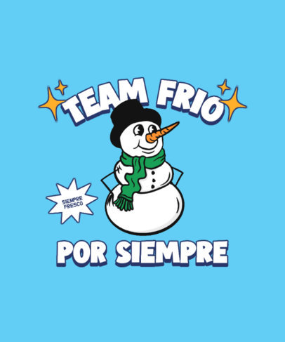 T-Shirt Design Maker Featuring a Retro-Style Frosty Illustration