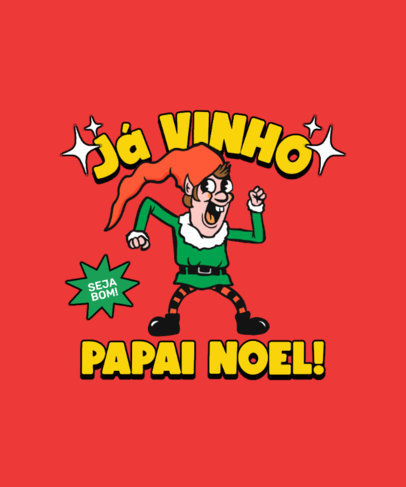 T-Shirt Design Generator Featuring a Retro Christmas Elf Cartoon