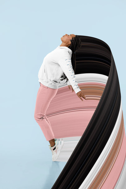 Mockup of a Woman in a Hoodie Standing on Her Toes m29172