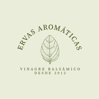 Illustrated Logo Template for a Balsamic Vinegar With a Leaf Graphic