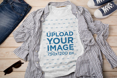 Mockup of a Heathered T-Shirt With a Cool Outfit m25384 r-el2