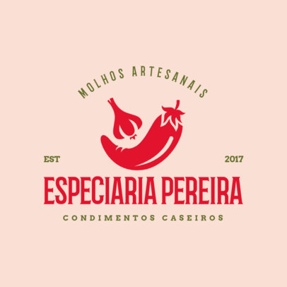 Artisanal Sauces Store Logo Creator Featuring Chili Graphics