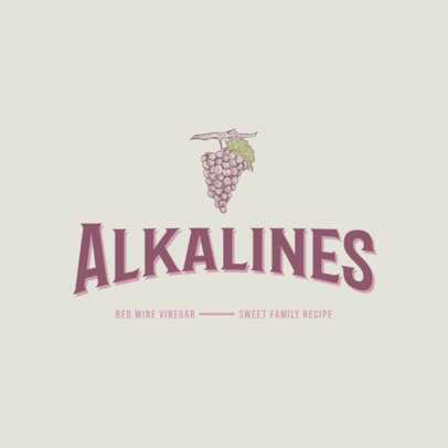 Logo Generator for a Red Wine Vinegar Featuring Illustrated Grapes