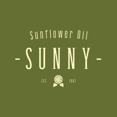 Logo Creator for an Artisanal Oil Brand with a Sunflower Icon
