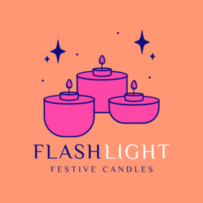 Online Logo Template for a Home Decor Brand with a Candle Graphic