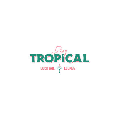 Mixology Lounge Logo Template with a Tropical Cocktail Icon