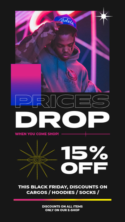 Instagram Story Maker for a Streetwear Brand's Black Friday Sale