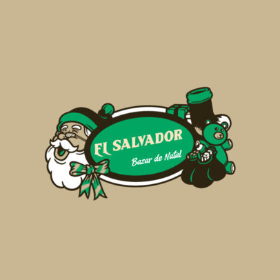 Logo Template for a Holiday Bazaar Featuring Christmas Graphics