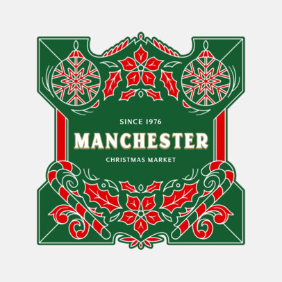 Christmas Market Logo Maker Featuring Xmas Ball Graphics