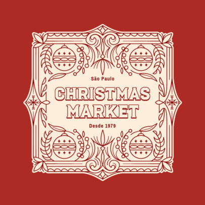Online Logo Template Featuring Christmas Ball Graphics for a Holiday Market
