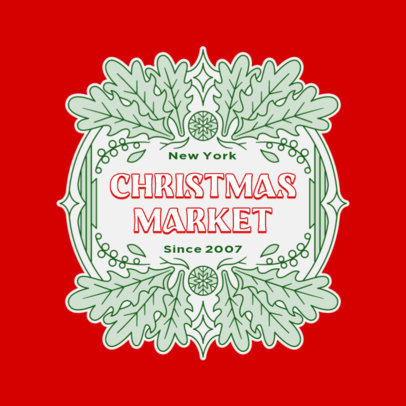 Xmas Market Logo Creator Featuring an Ornamental Badge