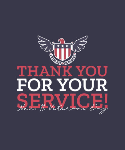 Veterans Day-Themed T-Shirt Design Maker Featuring a Gratitude Quote
