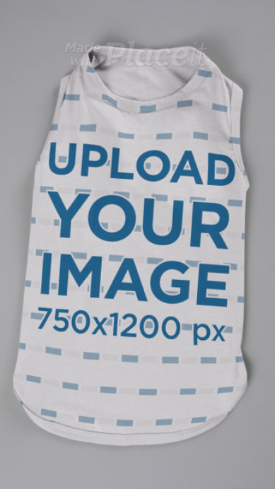 Video of a Pet Tank Top Placed Over a Gray Background