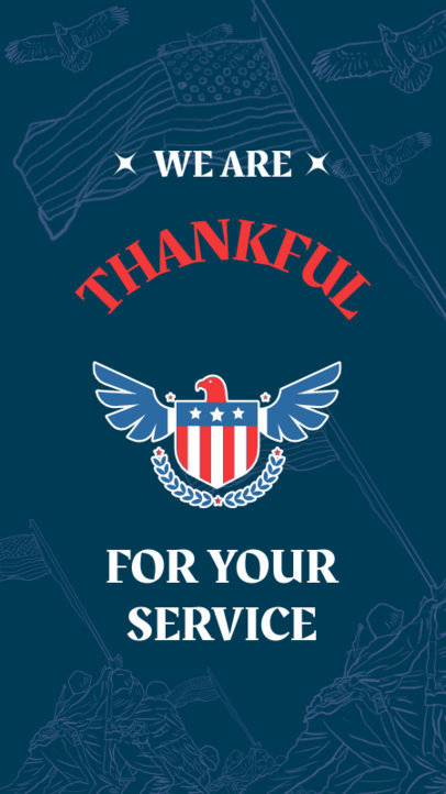 Instagram Story Generator Featuring a Patriotic Emblem for Veterans Day