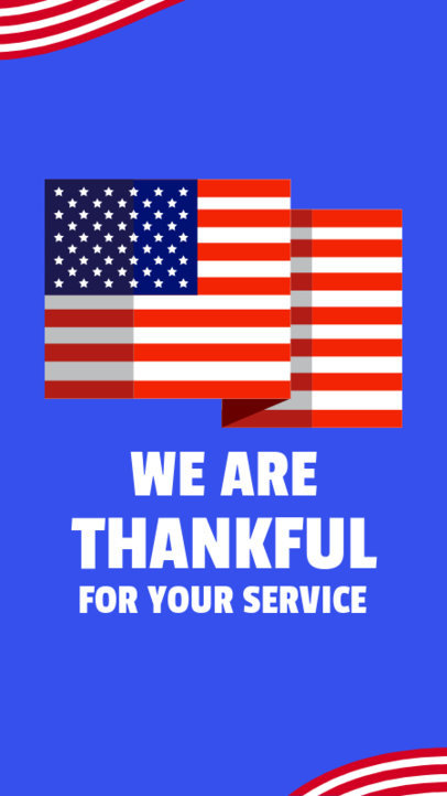 Instagram Story Template for Veterans Day Featuring a Gratitude Quote