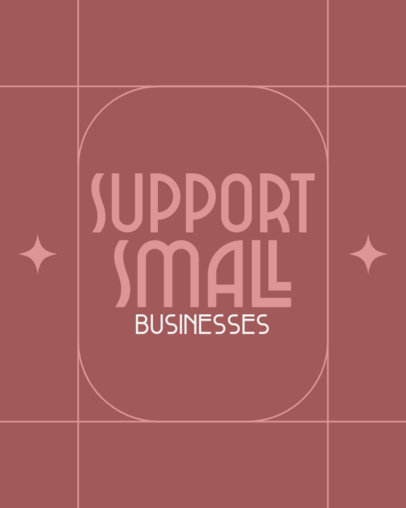 Instagram Post Maker Featuring a Support Quote for Small Businesses