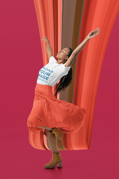 Bella Canvas T-Shirt of a Joyful Woman Dancing in a Studio